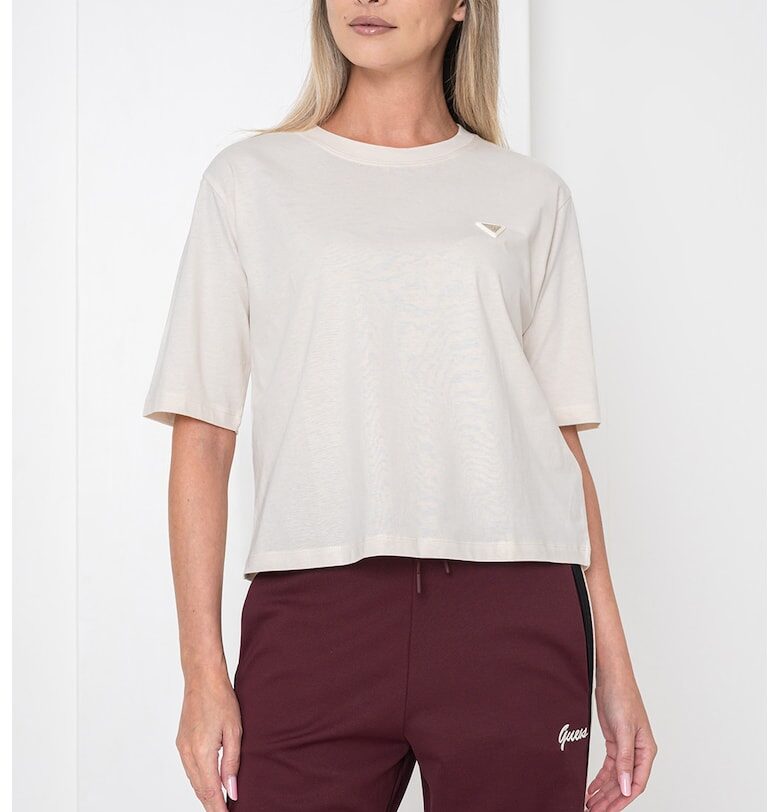 Памучна тениска със свободна кройка GUESS