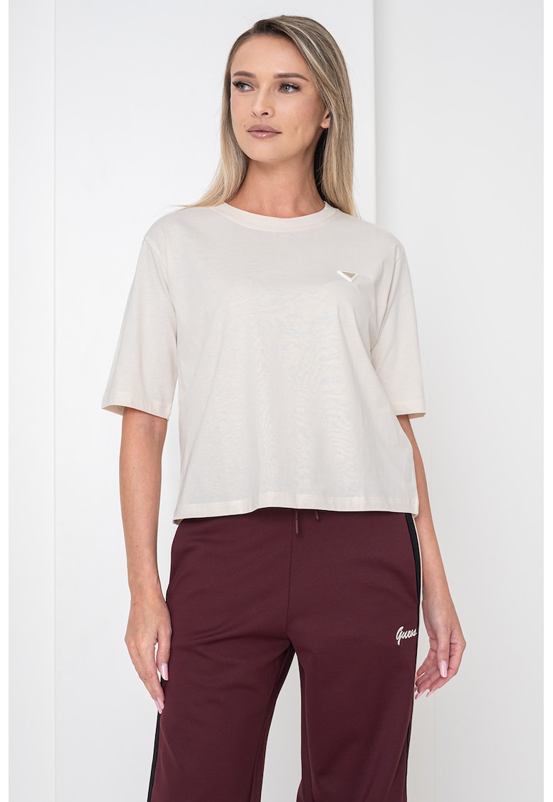 Памучна тениска със свободна кройка GUESS