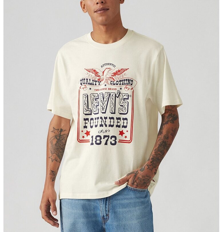 Памучна тениска със свободна кройка Levis