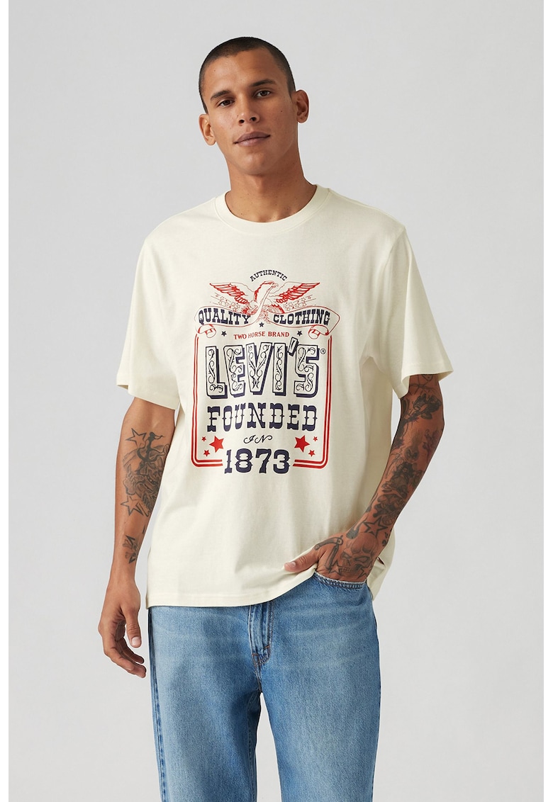 Памучна тениска със свободна кройка Levis