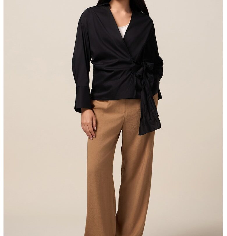 Памучна шпиц блуза Oltre