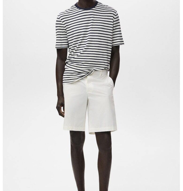 Памучни бермуди с еластична лента на талията Mango