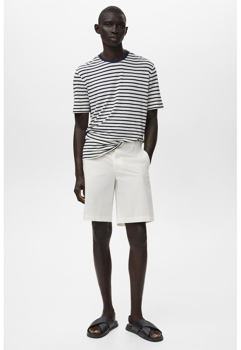 Памучни бермуди с еластична лента на талията Mango