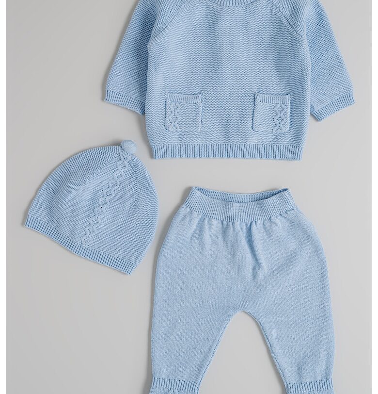 Памучни плетени блуза - ританки и шапка - 3 части Mayoral