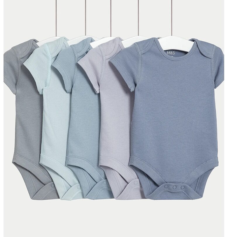 Памучно боди - 5 броя Marks  Spencer