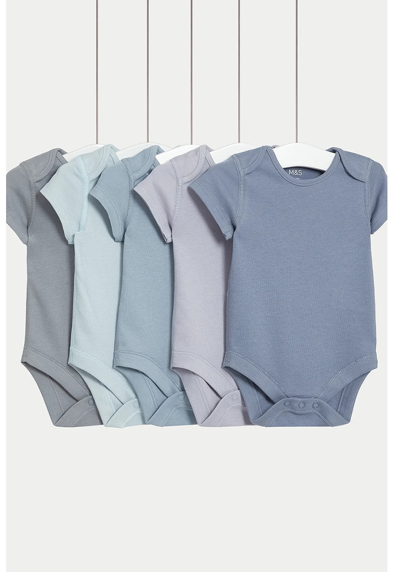Памучно боди - 5 броя Marks  Spencer