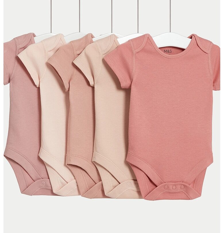 Памучно боди - 5 броя Marks  Spencer