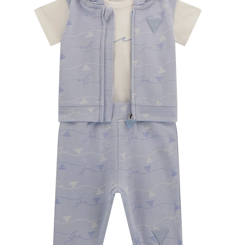 Памучно боди - панталон с елек - 3 части GUESS KIDS