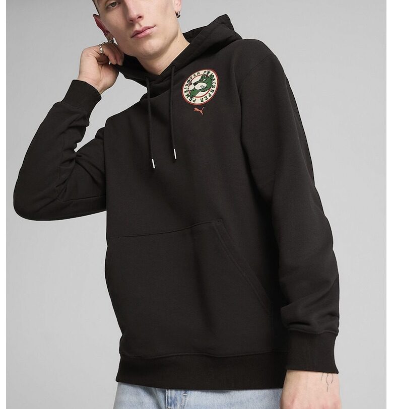 Памучно худи с принт и джоб кенгуру Puma