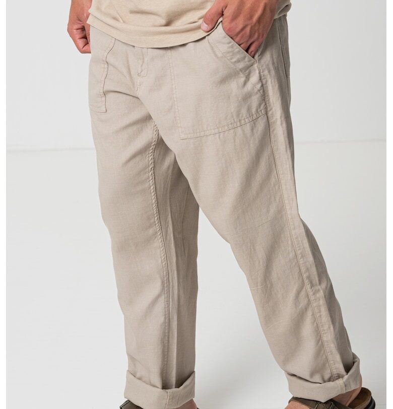 Панталон от памук и лен GUESS