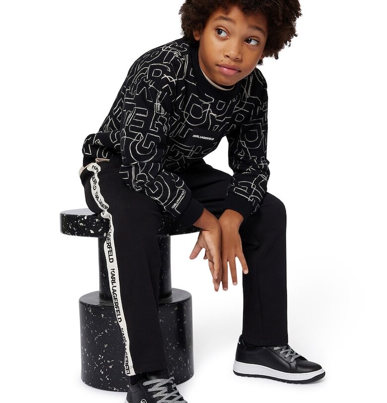 Панталон с памук с лого KARL LAGERFELD KIDS