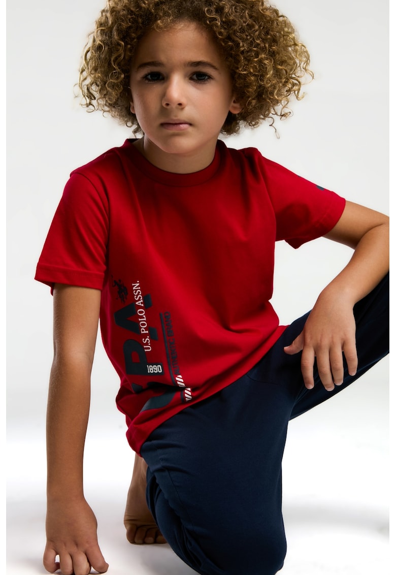 Пижама с дълъг панталон с лого US Polo Assn