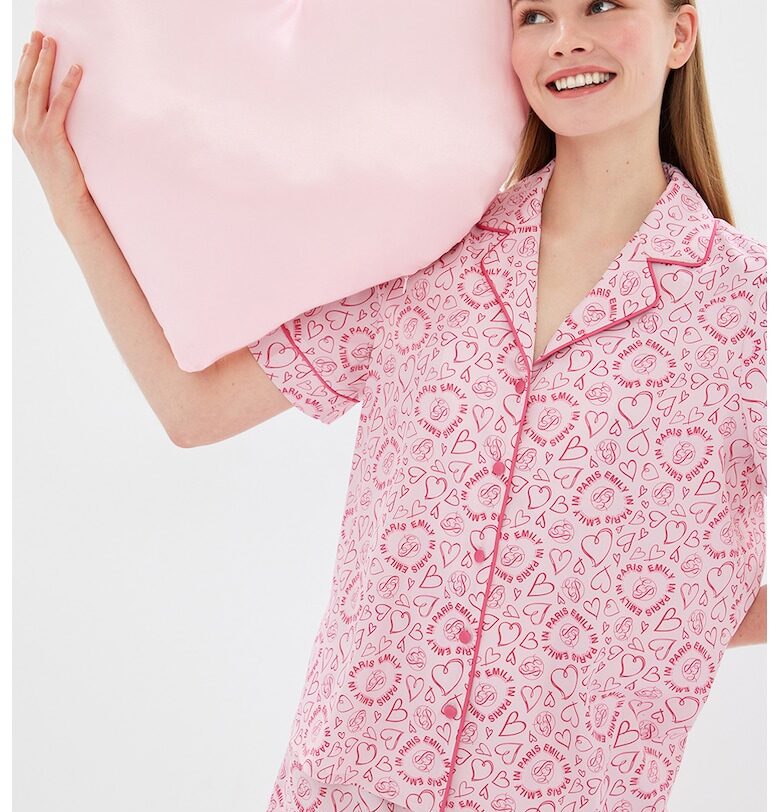 Пижамени шорти с връзка и шарка на сърца KOTON