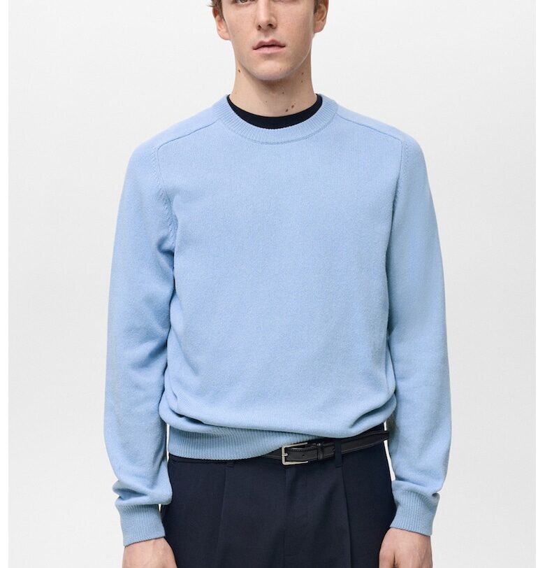 Плетен пуловер с овално деколте Mango