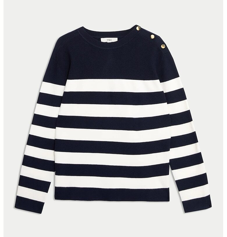 Плетен пуловер с райе Marks  Spencer