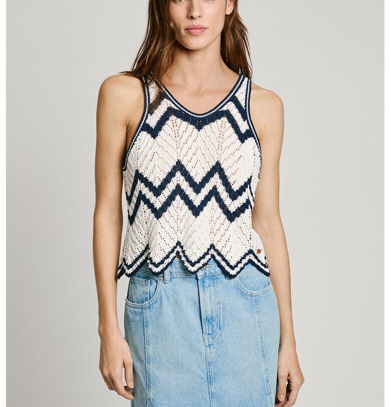 Плетен топ с шпиц Pepe Jeans London