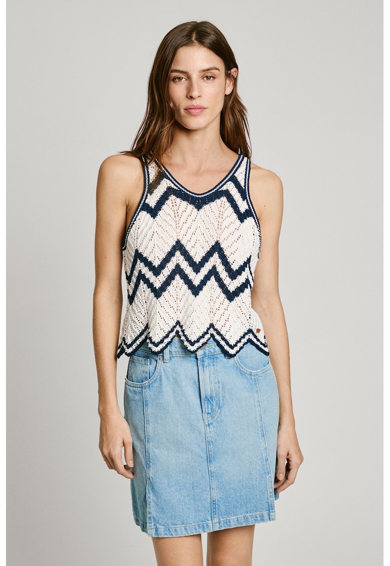 Плетен топ с шпиц Pepe Jeans London