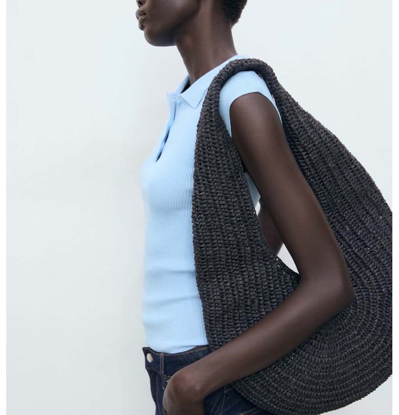 Плетена блуза без ръкави с яка Mango