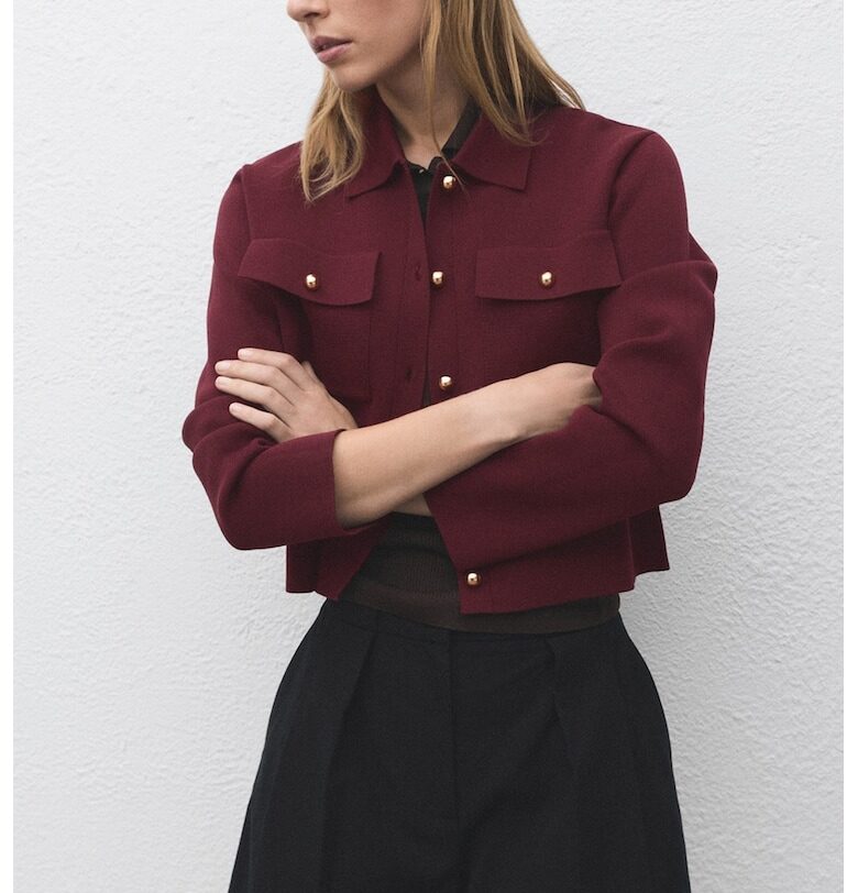 Плетена жилетка с джобове с капаче Mango