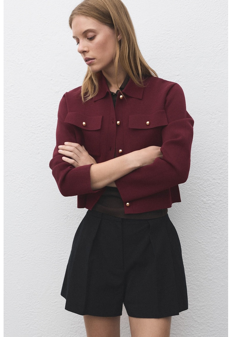 Плетена жилетка с джобове с капаче Mango