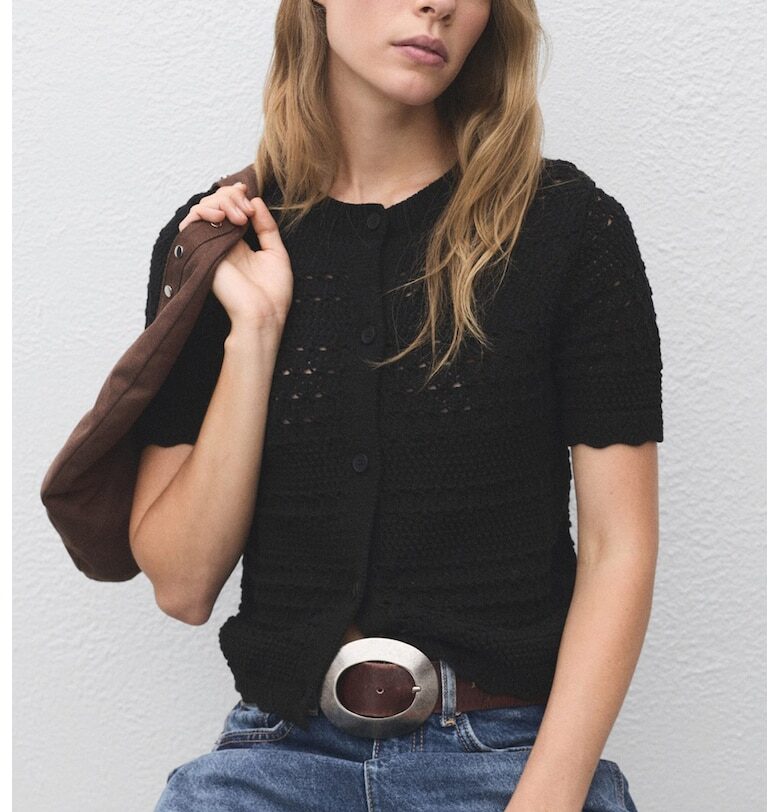 Плетена жилетка с перфорации Mango