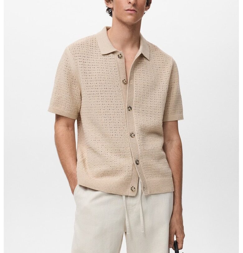 Плетена риза с копчета Mango