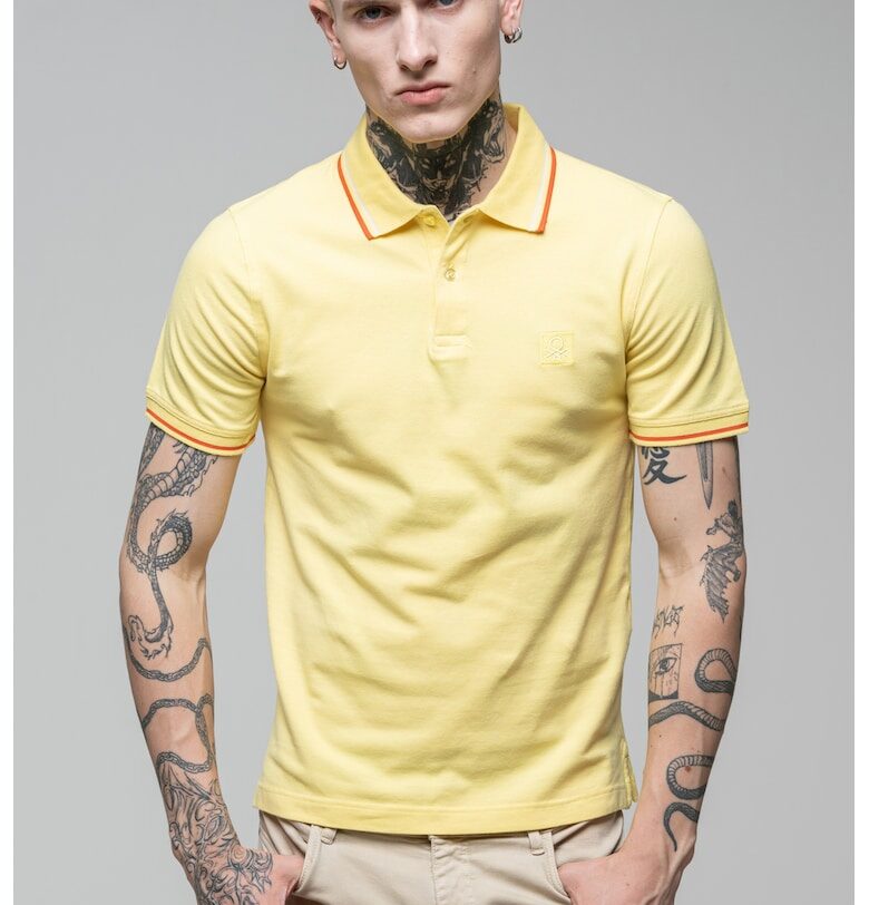 Поло тениска с бродирано лого United Colors of Benetton