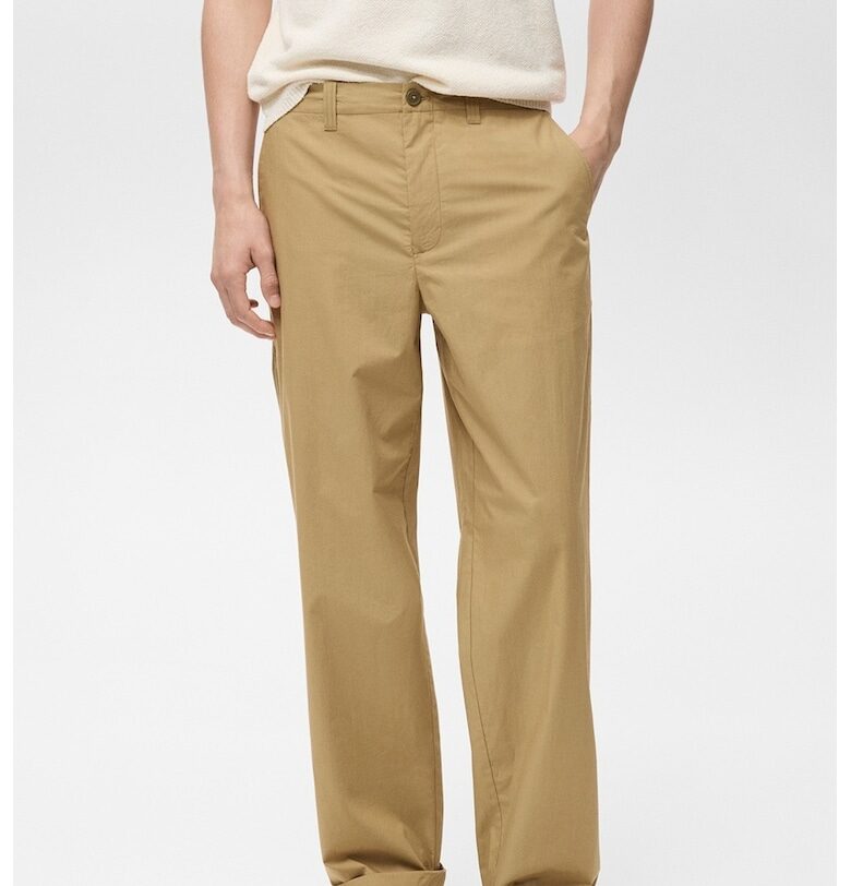 Прав памучен панталон Mango