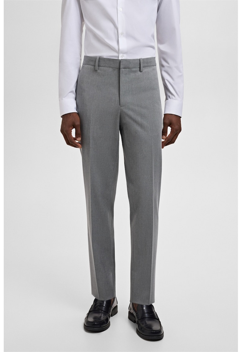 Прав панталон с миди талия Mango