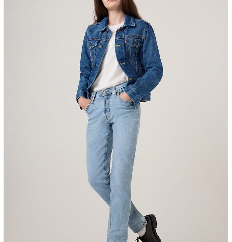 Прави дънки 501 със захабен ефект Levis