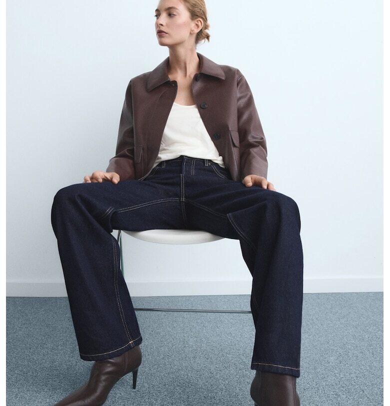 Прави дънки с висока талия Mango