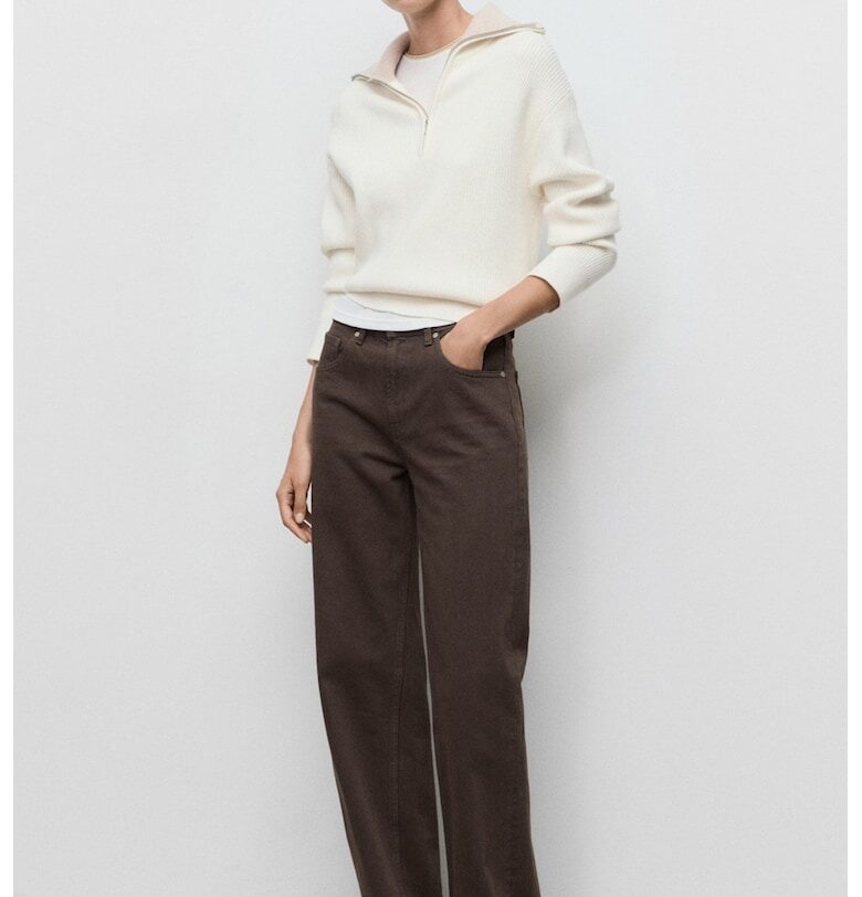 Прави дънки с висока талия Mango