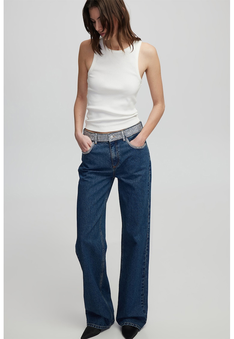 Прави дънки с декоративни камъни Ipekyol