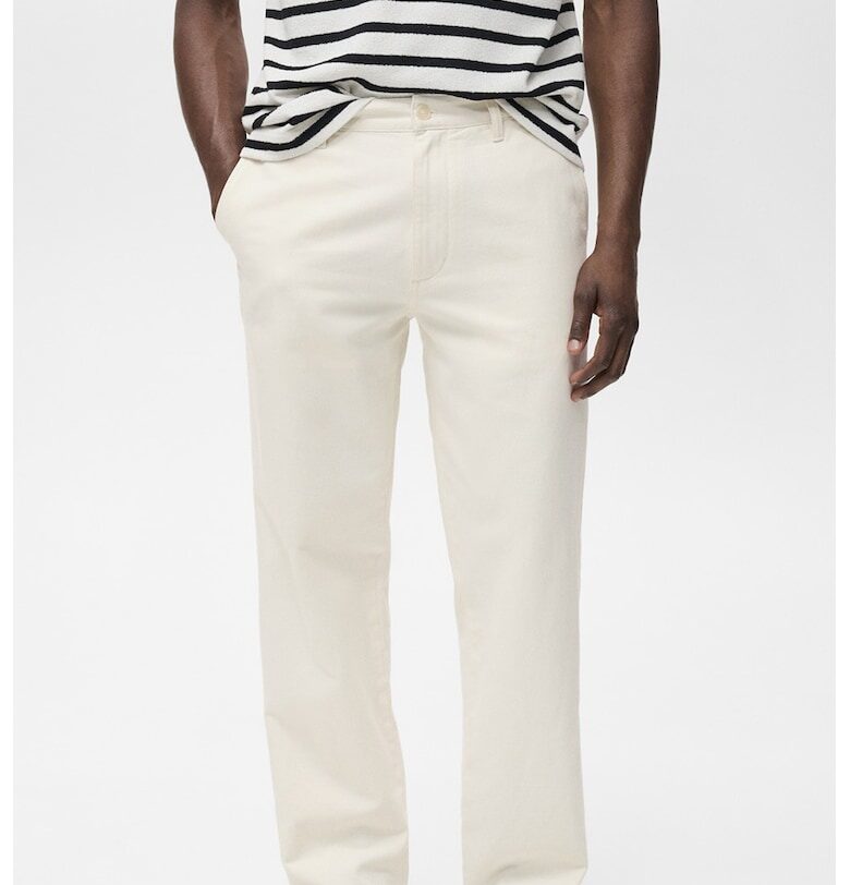 Прави дънки с лен Mango