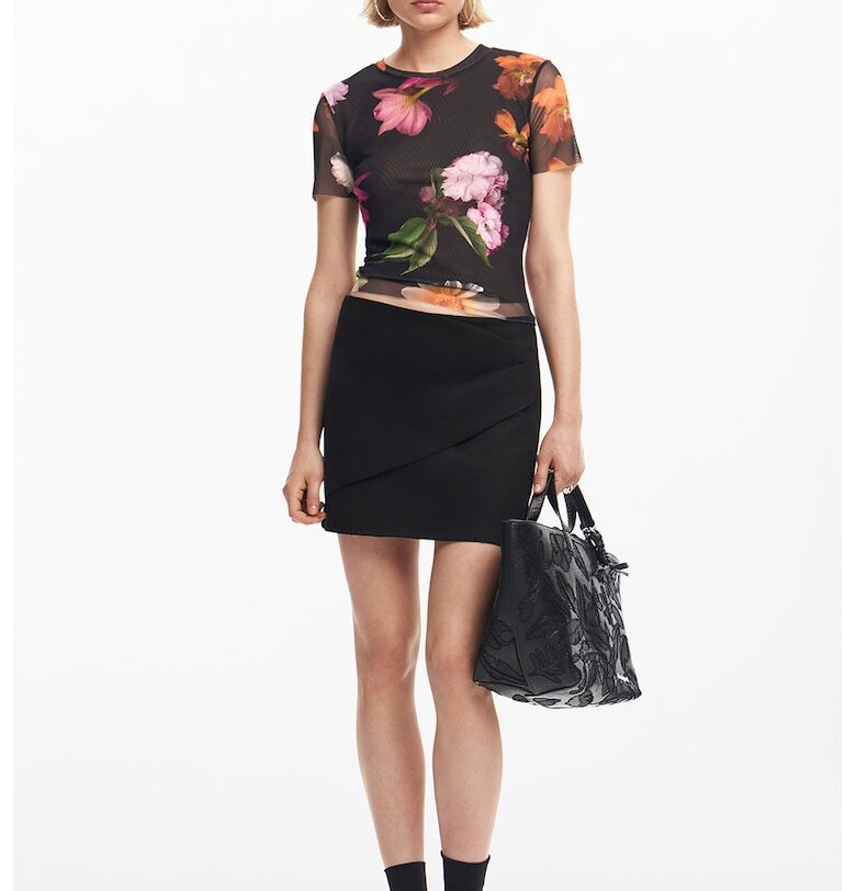 Прозрачна флорална тениска DESIGUAL