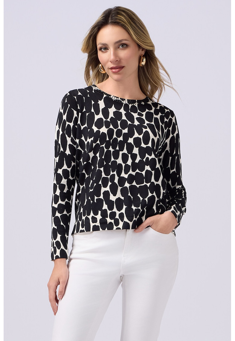 Пуловер на точки с овално деколте Oltre