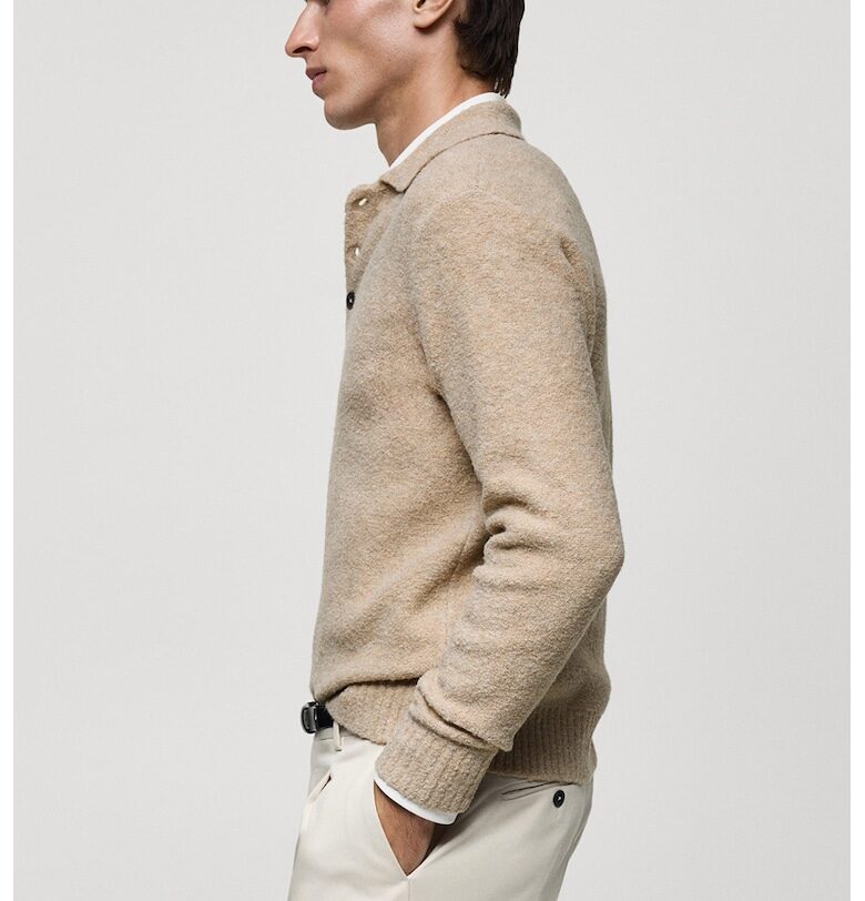 Пуловер с вълна с яка Mango