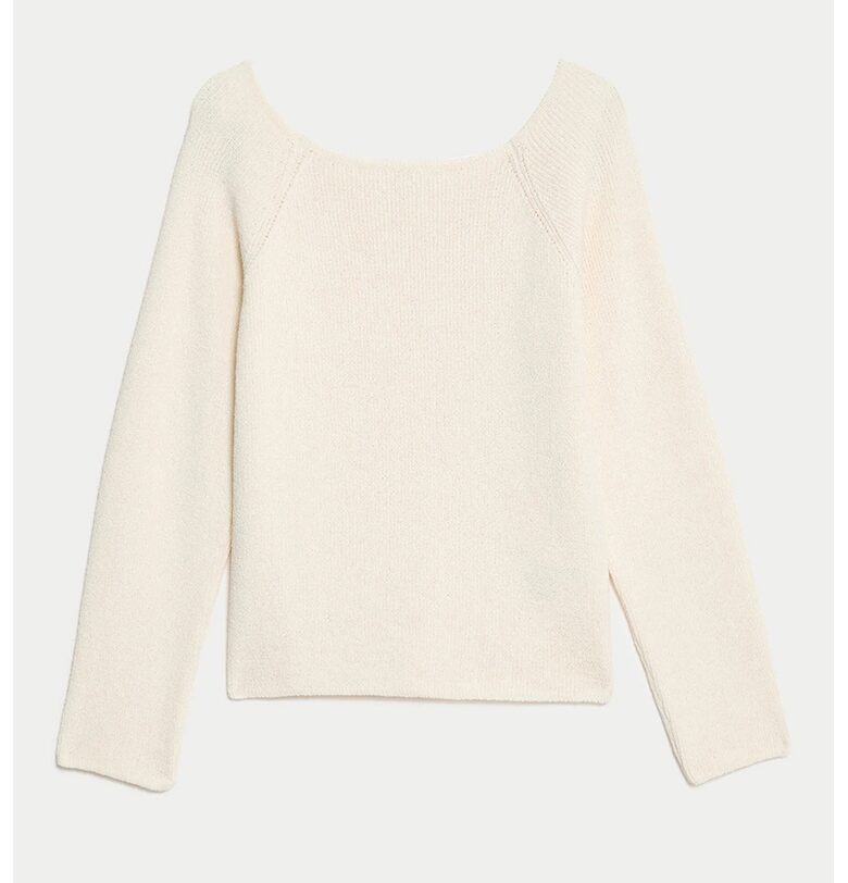 Пуловер с деколте-лодка и ръкави реглан Marks  Spencer