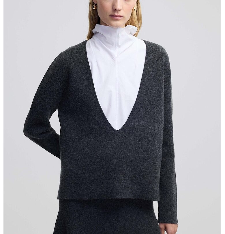 Пуловер с дизайн 2 в 1 Ipekyol