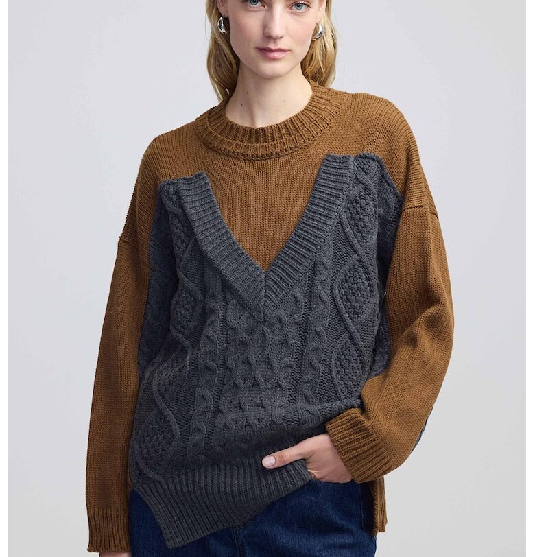 Пуловер с дизайн 2 в 1 Ipekyol