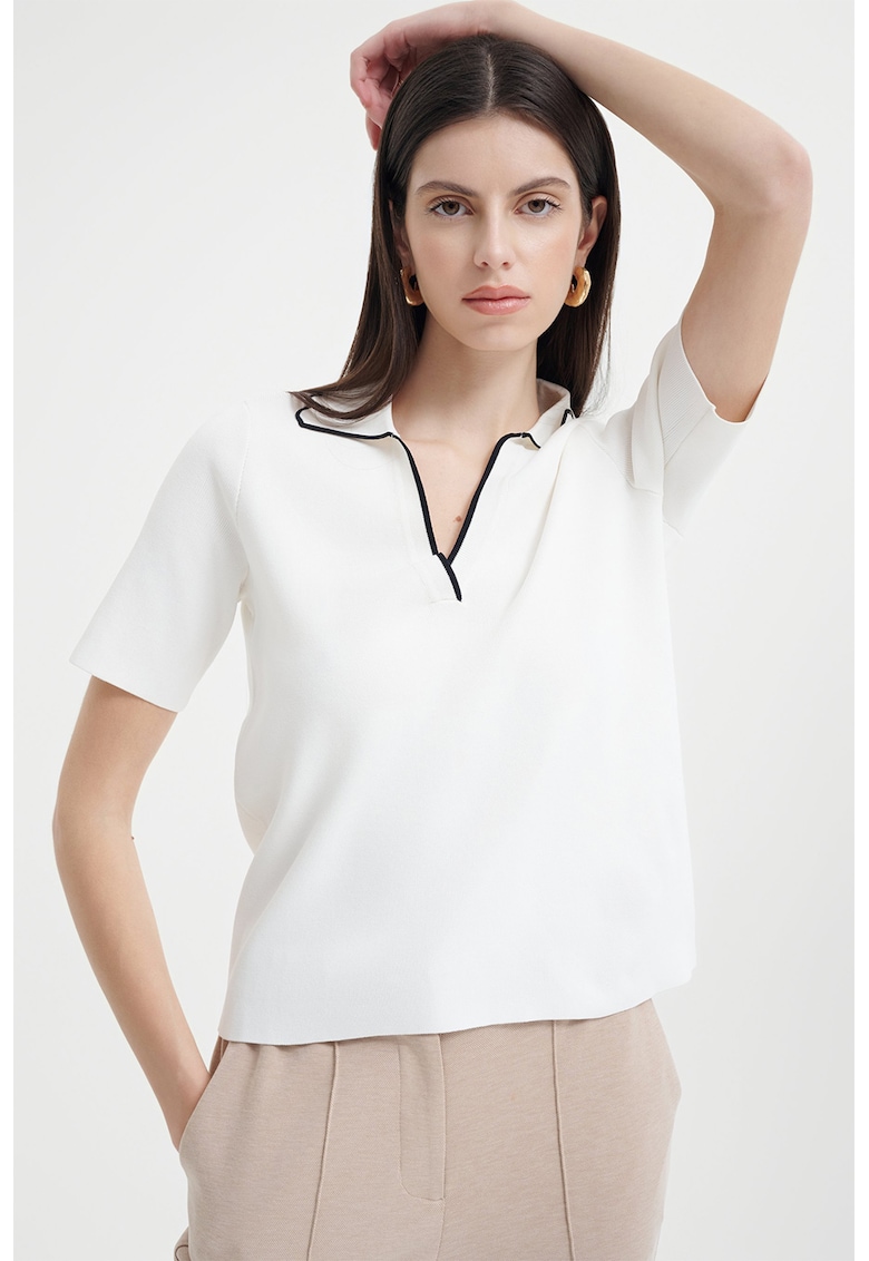 Пуловер с къси ръкави и яка GreenPoint