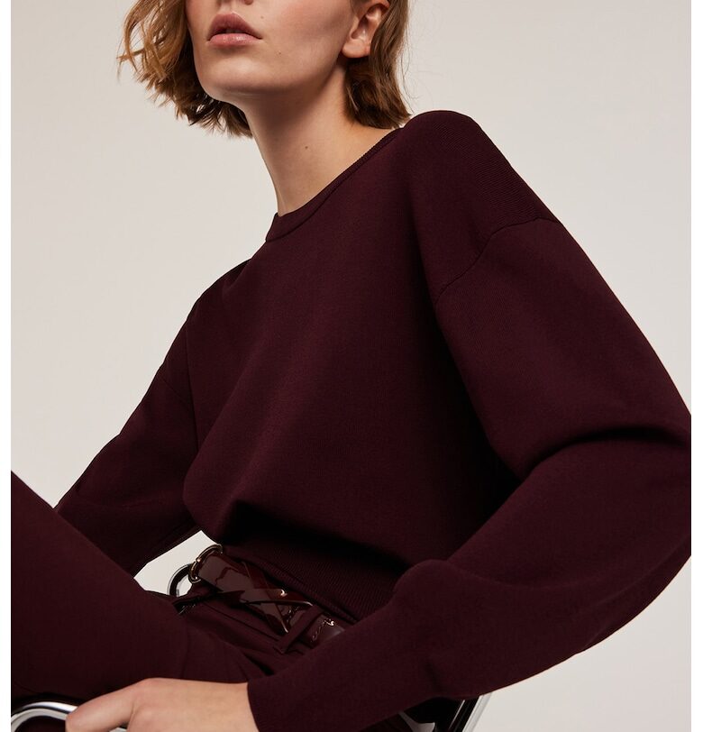 Пуловер с овално деколте и паднали ръкави Motivi