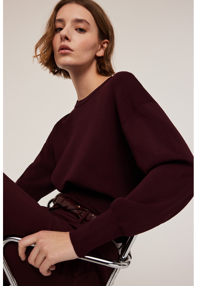 Пуловер с овално деколте и паднали ръкави Motivi