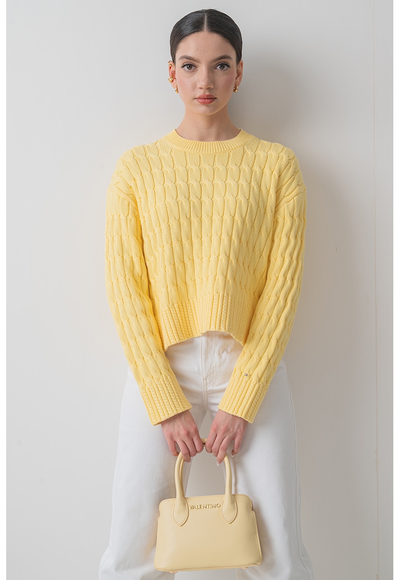 Пуловер с паднали ръкави и плетка осморка Tommy Hilfiger