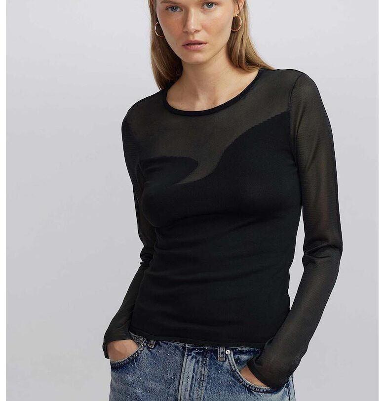 Пуловер с полупрозрачни панели Ipekyol