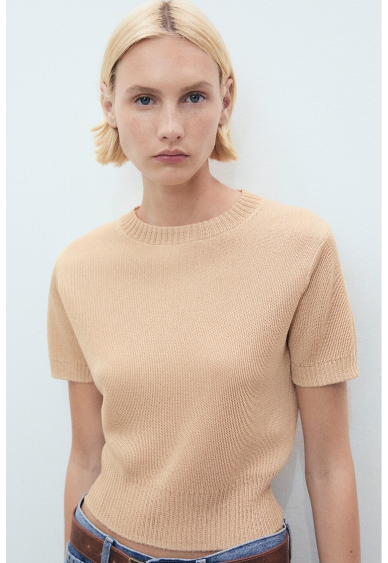 Пуловер с рипсени краища Mango