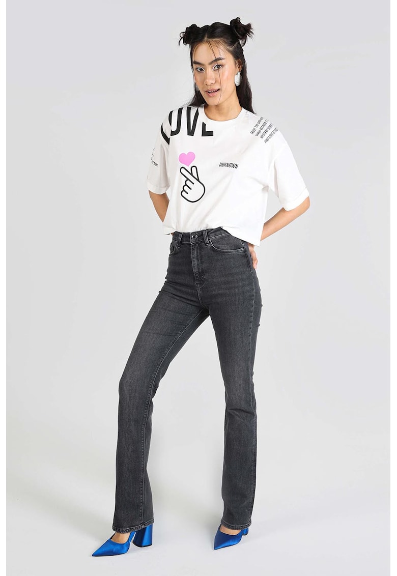 Разкроени дънки с висока талия COLINS