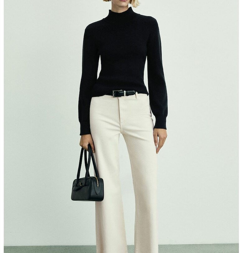 Разкроени дънки с висока талия Mango