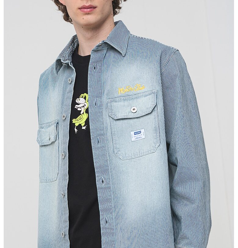 Раиран дънков шакет със захабен ефект HUGO