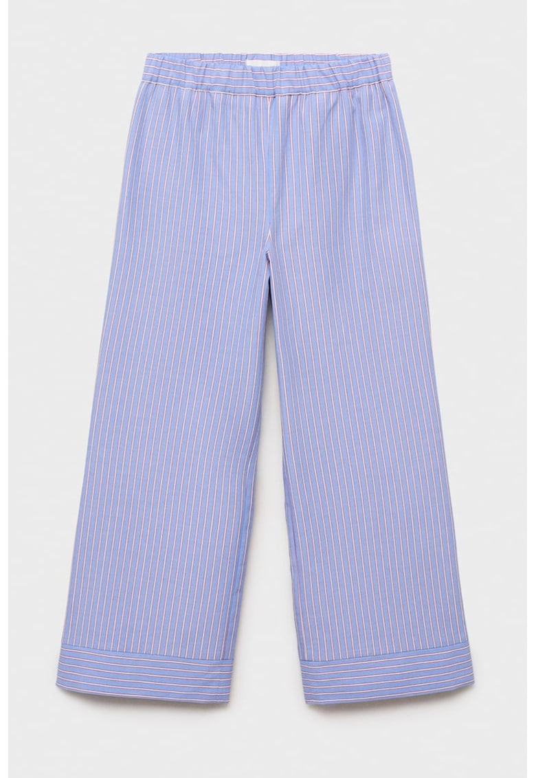 Раиран панталон с широк крачол и еластична талия Mango